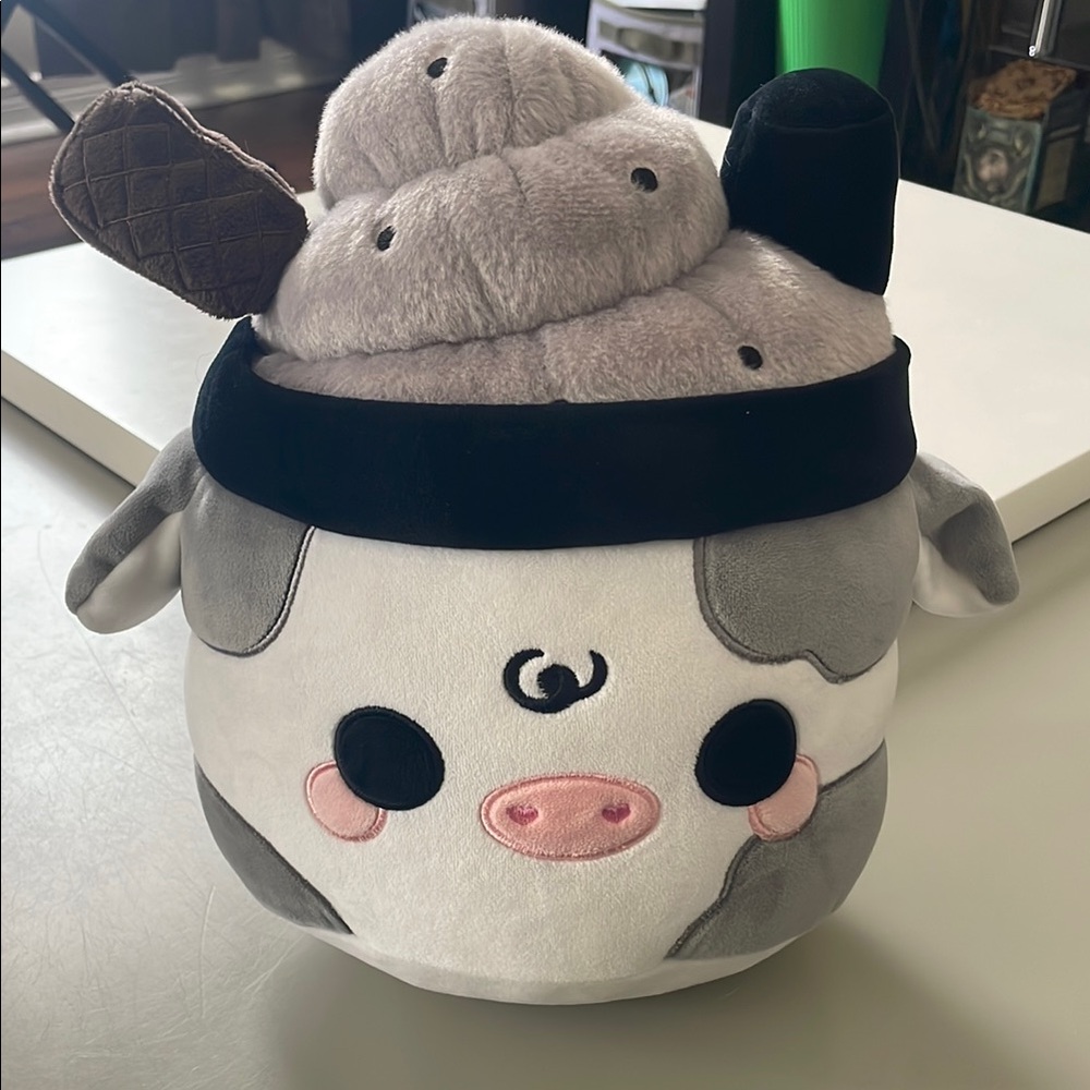 Black Sesame Mooshake - Kawaii Cow Dessert Drink Collectable Plush